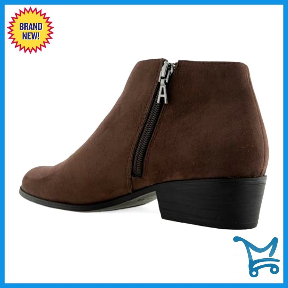 Low Heel Ankle Boots with Zipper, Flexible Sole, Removable Footbed - Picture 7 of 7